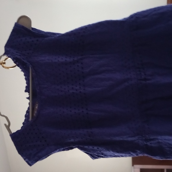 Purple eyelet sleeveless dress, women's size 14 Roz & Ali - Picture 3 of 5